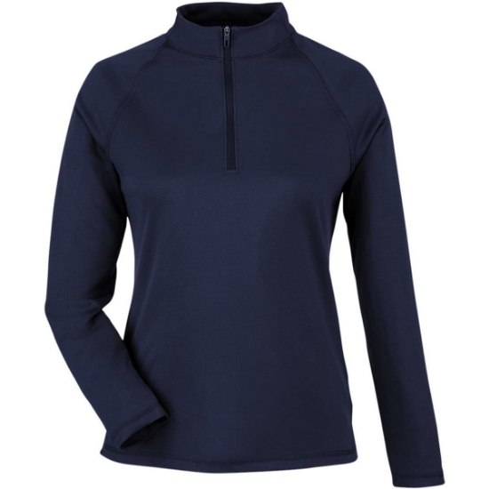 Custom Womens Revive Coolcore® Quarter-Zip Pullover Classic Navy