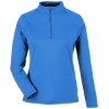 Custom Womens Express Tech Performance Pique Quarter-Zip Pullover Light Nautical Blue