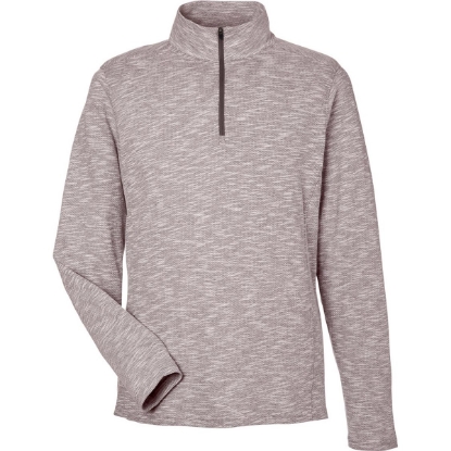 Custom Mens Eclipse Jacquard Quarter-Zip Pullover Burgundy Heather