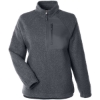 Custom Womens Aura Sweater Fleece Quarter-Zip Pullover Carbon/ Carbon