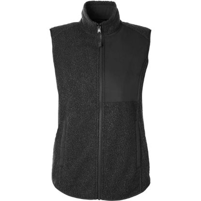 Custom Womens Aura Sweater Fleece Vest Black/ Black