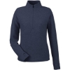 Custom Womens Spirit Textured Quarter-Zip Pullover Classic Navy Heather