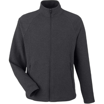 Custom Mens Spirit Textured Full-Zip Black Heather