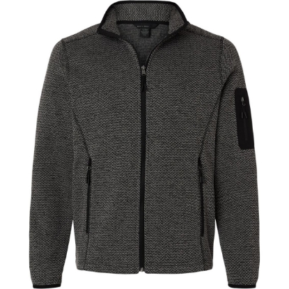 Custom Mens Jasper Full-Zip Fleece Jacket Black/ Grey