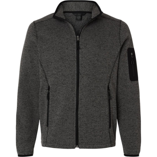 Custom Mens Jasper Full-Zip Fleece Jacket Black/ Grey