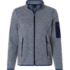 Custom Womens Jasper Full-Zip Fleece Jacket Classic Navy/ White