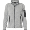 Custom Womens Jasper Full-Zip Fleece Jacket Grey/ White