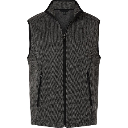 Custom Mens Jasper Jacquard Fleece Vest Black/ Grey