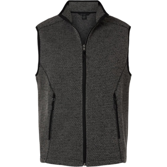 Custom Mens Jasper Jacquard Fleece Vest Black/ Grey