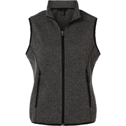 Custom Womens Jasper Jacquard Fleece Vest Black/ Grey