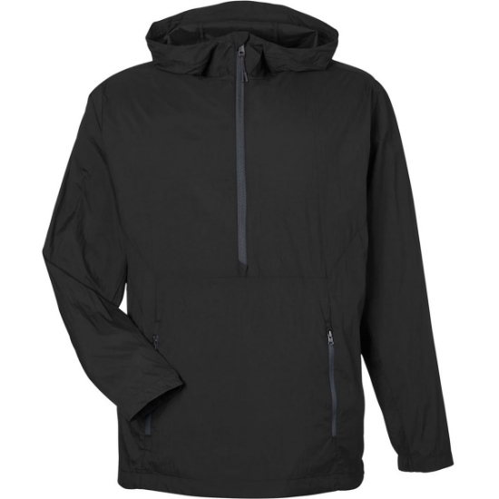 Custom Mens Aura Lightweight Packable Anorak Black/ Carbon