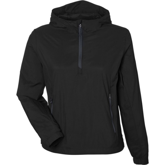 Custom Womens Aura Lightweight Packable Anorak Black/ Carbon