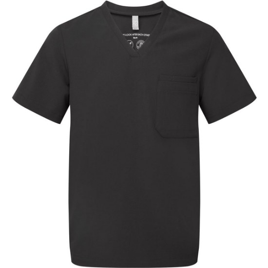 Custom Mens Limitless V-Neck Stretch Scrub Top Black