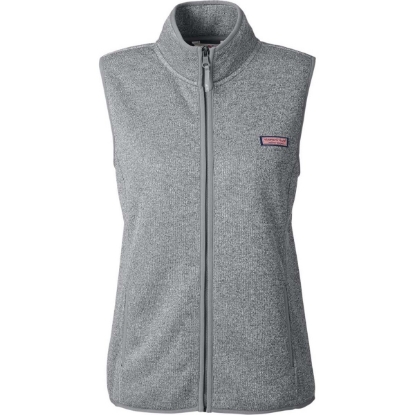 Custom Womens Mountain Sweater Fleece Vest Grey Heather