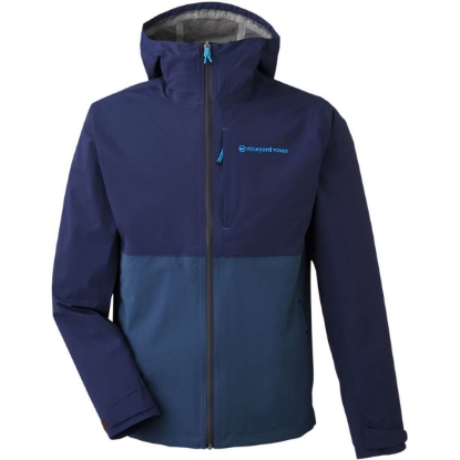 Custom Mens On-The-Go Packable Rain Shell Blue Blazer
