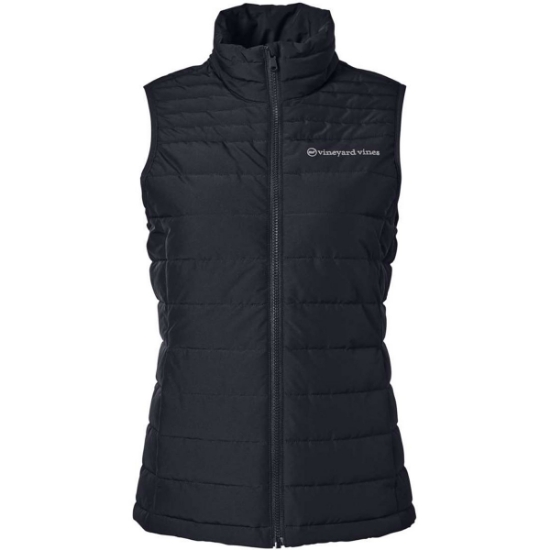 Custom Womens Mountain Weekend Puffer Vest Jet Black