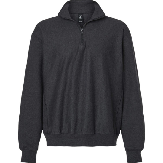 Custom Mens Beefy® Sweats Premium Heavyweight Quarter-Zip Sweatshirt Charcoal Heather