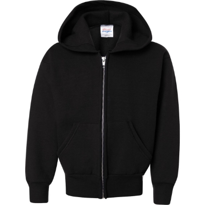 Custom Youth EcoSmart® Full-Zip Hooded Sweatshirt Black