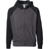 Custom Toddler Lightweight Special Blend Raglan Zip Hood Carbon/ Black
