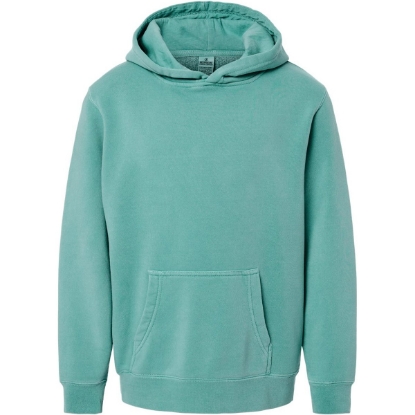 Custom Youth Midweight Pigment-Dyed Hooded Sweatshirt Pigment Mint