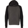 Custom Youth Lightweight Special Blend Raglan Hooded Sweatshirt Carbon/ Black
