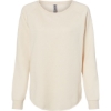 Custom Womens California Wave Wash Crewneck Sweatshirt Bone