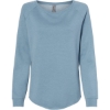 Custom Womens California Wave Wash Crewneck Sweatshirt Misty Blue