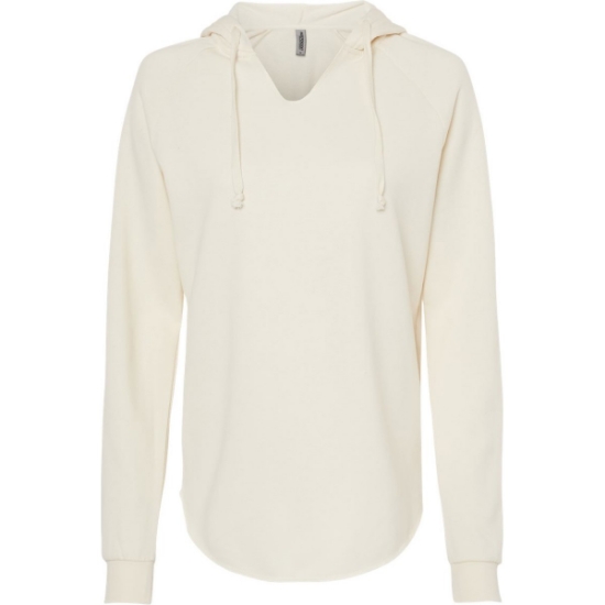 Custom Women’s Lightweight California Wave Wash Hooded Sweatshirt Bone
