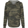 Custom Women’s Lightweight California Wave Wash Hooded Sweatshirt Forest Camo Heather