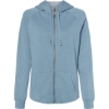 Custom Womens California Wave Wash Full-Zip Hooded Sweatshirt Misty Blue