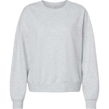 Custom Womens California Wave Wash Sunday Crewneck Sweatshirt Ash Heather