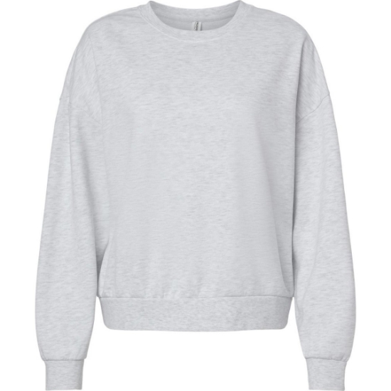 Custom Womens California Wave Wash Sunday Crewneck Sweatshirt Ash Heather