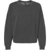 Custom Womens California Wave Wash Sunday Crewneck Sweatshirt Pigment Black