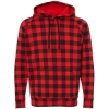 Custom Unisex Special Blend Raglan Hooded Sweatshirt Red Buffalo Plaid