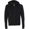 Custom Unisex Special Blend Raglan Full-Zip Hooded Sweatshirt Black