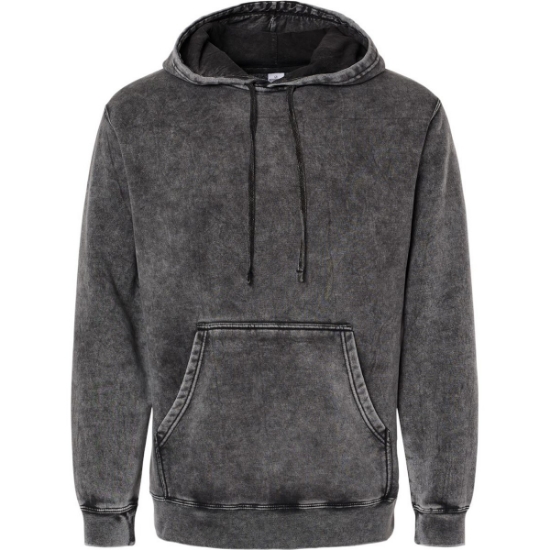 Custom Unisex Midweight Mineral Wash Hooded Sweatshirt Black