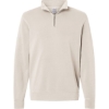 Custom Unisex Pigment-Dyed Quarter-Zip Pullover Pigment Ivory