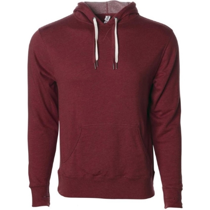 Custom Unisex Midweight French Terry Hooded Sweatshirt Burgundy Heather