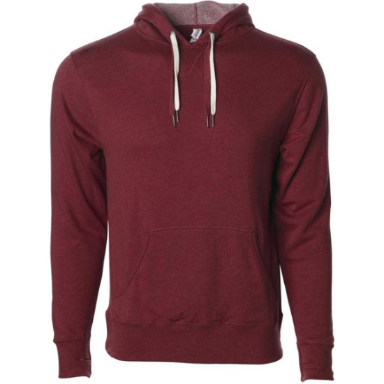 Custom Unisex Midweight French Terry Hooded Sweatshirt Burgundy Heather