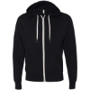 Custom Unisex Heathered French Terry Full-Zip Hooded Sweatshirt Black