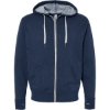Custom Unisex Heathered French Terry Full-Zip Hooded Sweatshirt Navy Heather