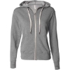 Custom Unisex Heathered French Terry Full-Zip Hooded Sweatshirt Salt & Pepper