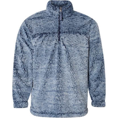 Custom Unisex Sherpa Fleece Quarter-Zip Pullover Frosty Navy