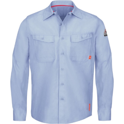 Custom Mens iQ Series® Endurance Work Shirt Light Blue