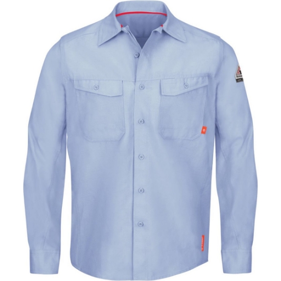Custom Mens iQ Series® Endurance Work Shirt Light Blue