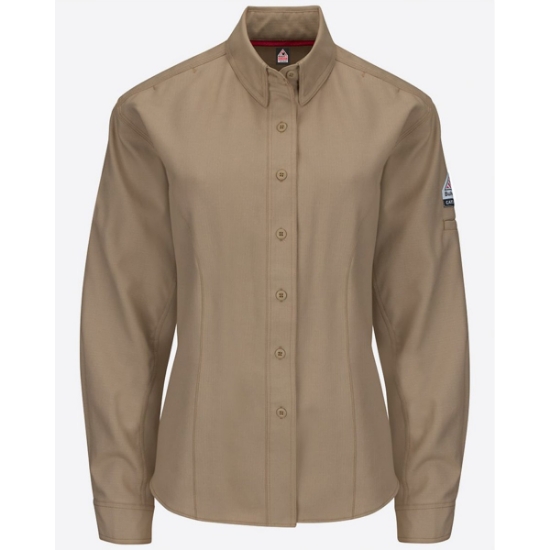 Custom Womens iQ Series® Endurance Long Sleeve Shirt Khaki