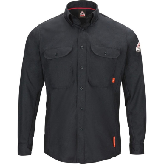 Custom Mens iQ Series® Long Sleeve Comfort Woven Lightweight Shirt Navy