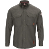 Custom Mens Tall iQ Series® Long Sleeve Comfort Woven Lightweight Shirt Dark Grey