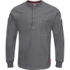 Custom Mens Tall iQ Series® Plus Long Sleeve Henley Charcoal
