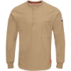 Custom Mens Tall iQ Series® Plus Long Sleeve Henley Khaki